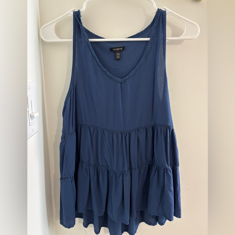 Navy Tiered Tank Top